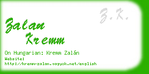 zalan kremm business card