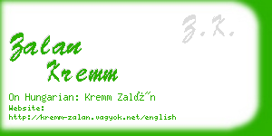 zalan kremm business card